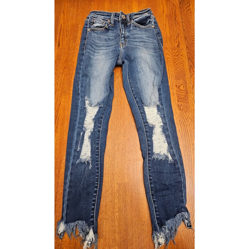 Kancan High Rise distressed skinny ankle size‎ 0/ 23 jeans